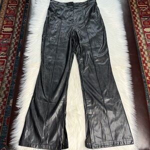 ASOS Black Faux Leather Flare Leg Pants